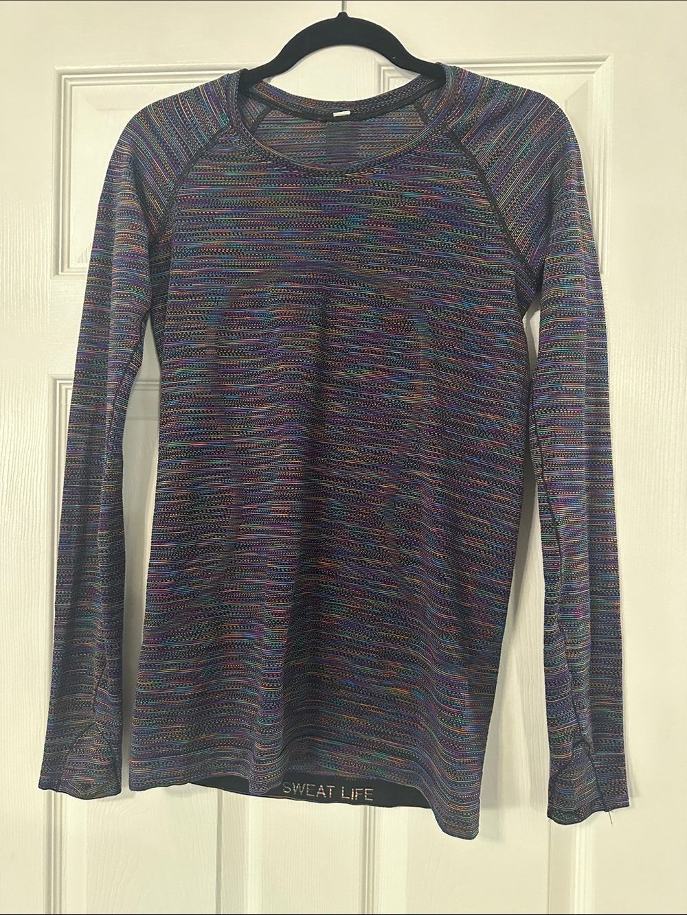 Lululemon Swiftly Tech Long Sleeve 2.0 Black / Rainbow - Size 8